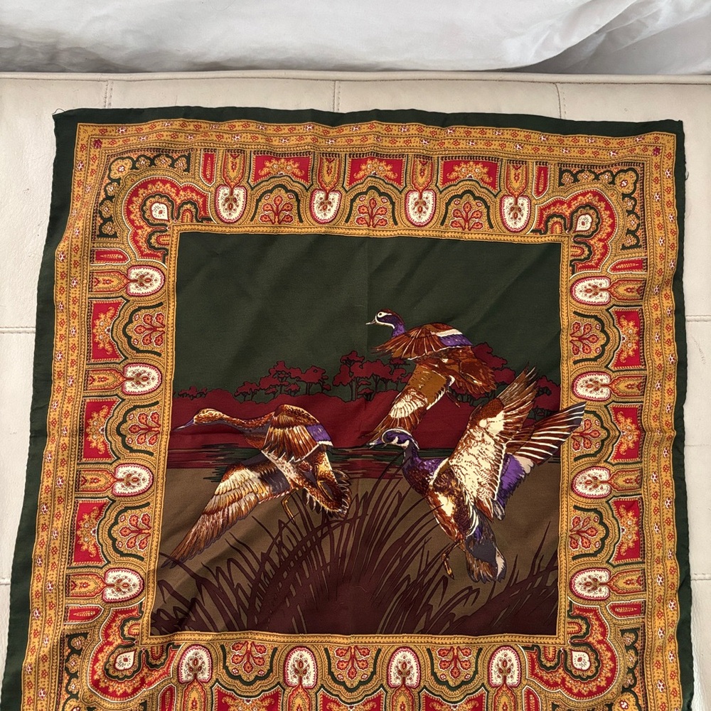 Hermes Multicolor Duck Print Scarf